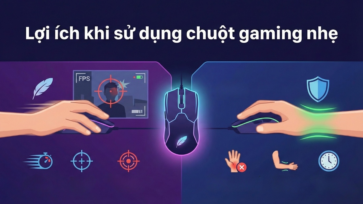 Lợi ích khi sử dụng chuột gaming nhẹ