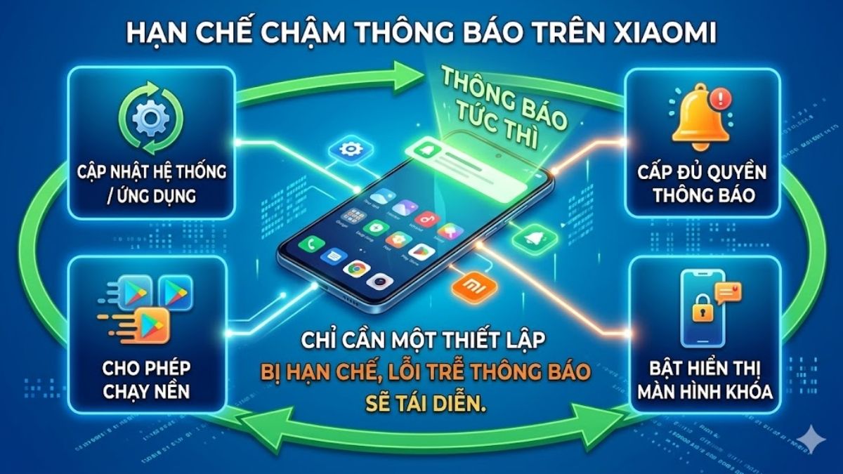 Cách hạn chế lỗi chậm thông báo trên điện thoại Xiaomi