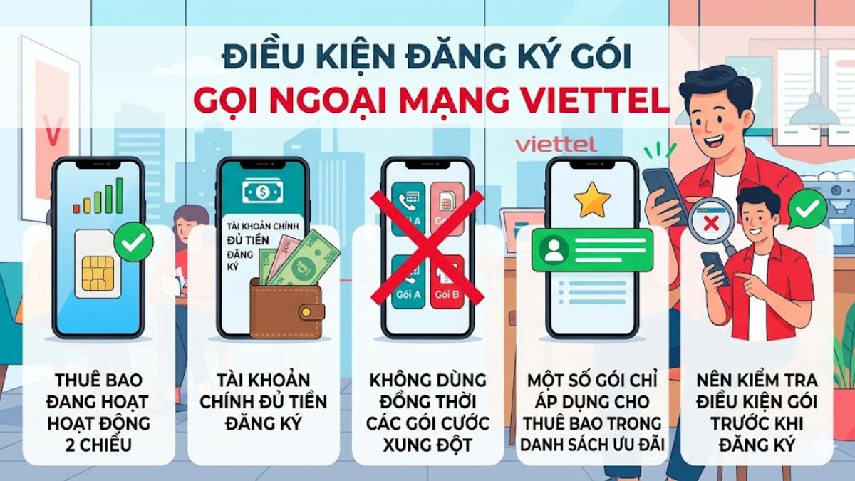 Điều kiện đăng ký gói cước gọi ngoại mạng Viettel