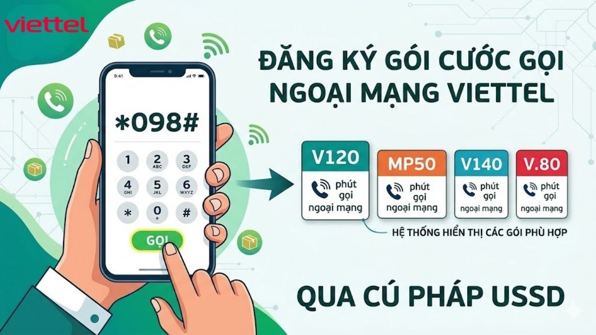 Đăng ký ngoại mạng Viettel qua USSD