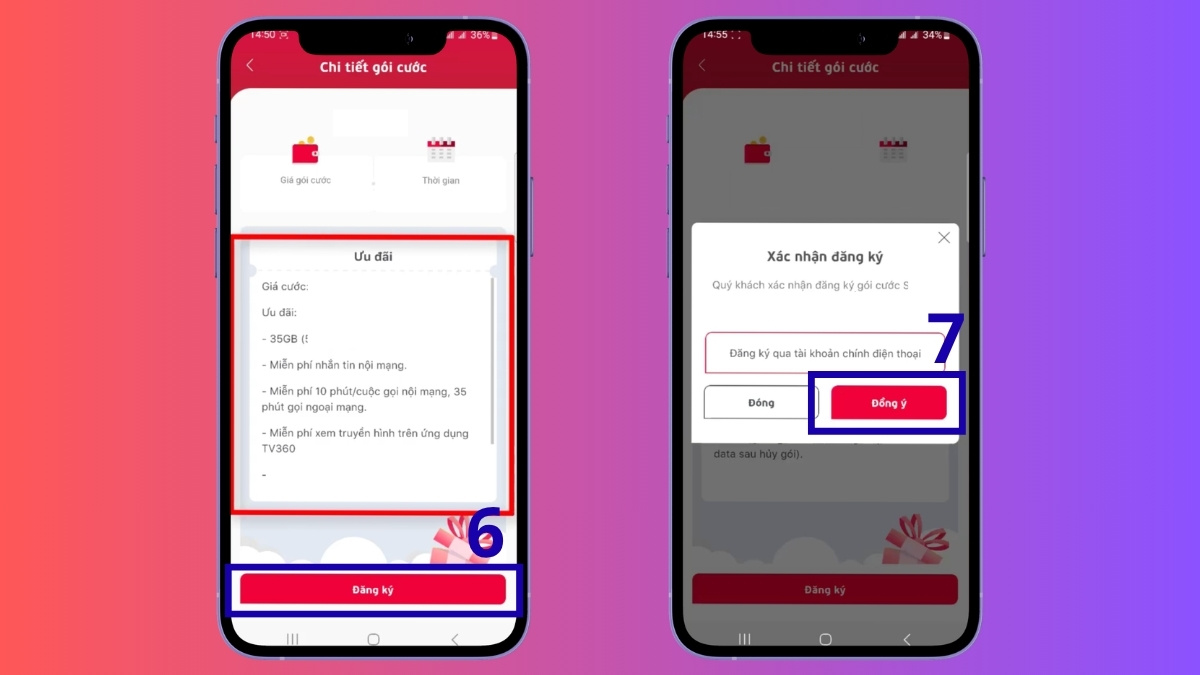 Nhấn tiếp Đăng ký và Đồng ý