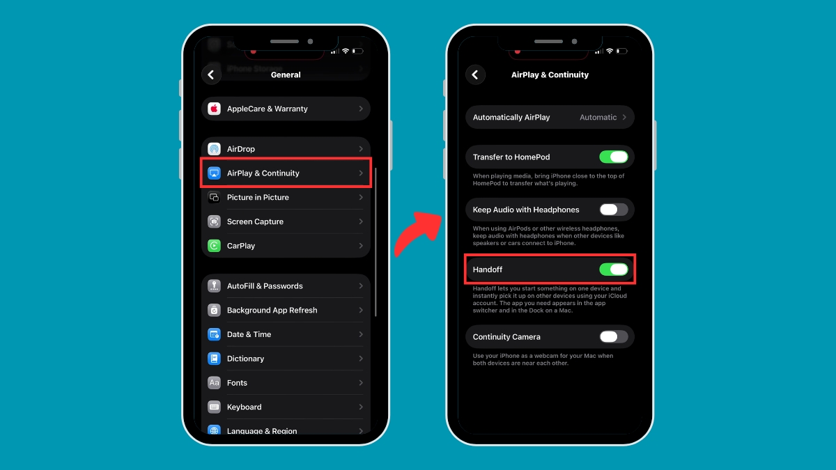 Kích hoạt tính năng Handoff trên iPhone