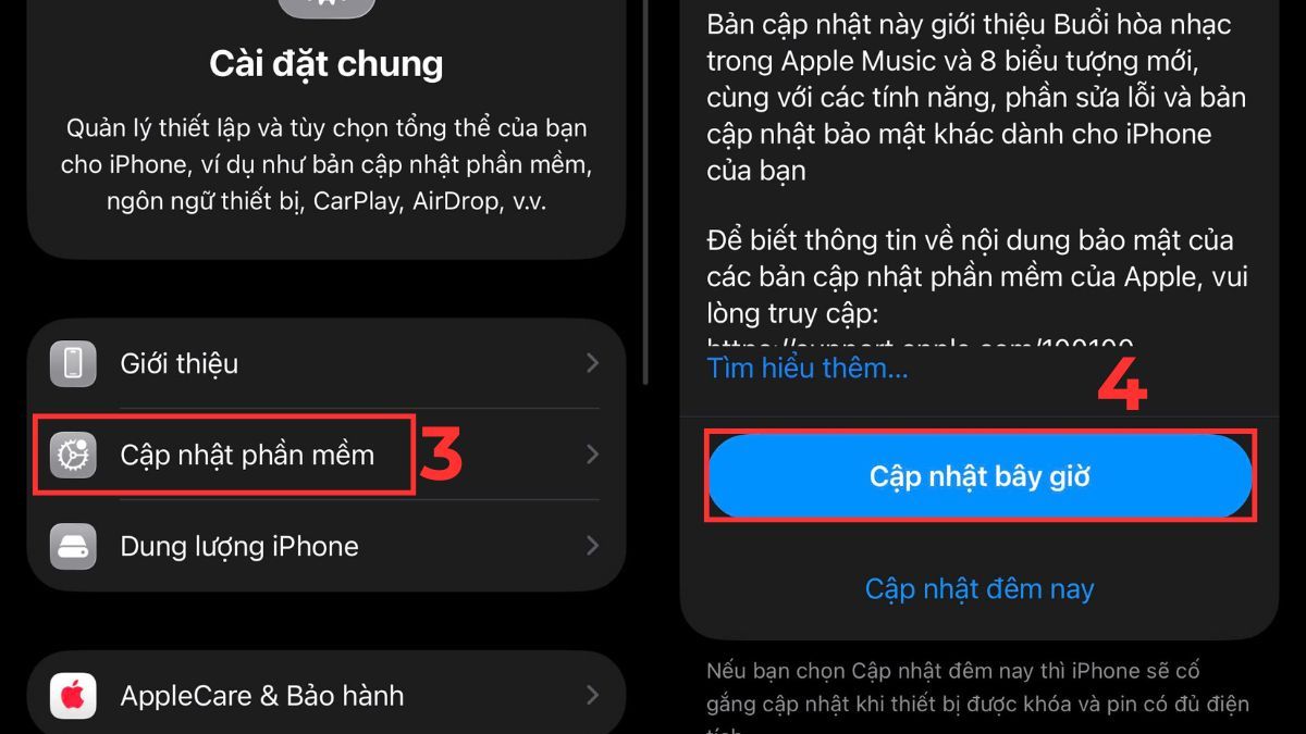 Nhấn Cập nhật bây giờ