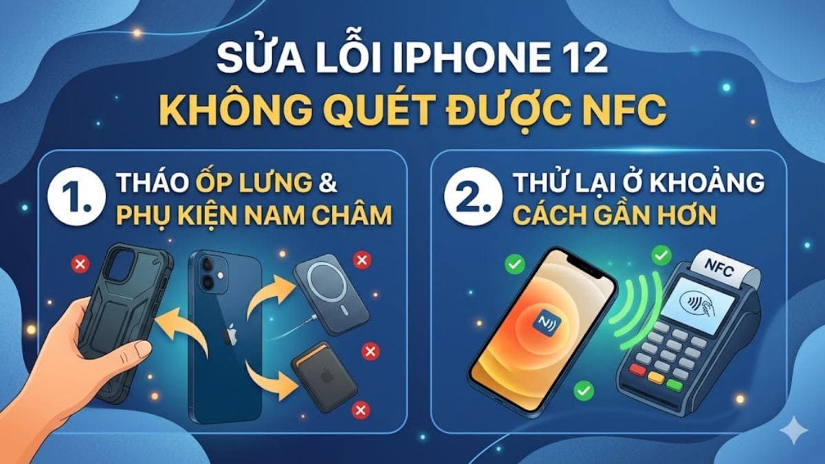 Tháo ốp lưng trước khi quét NFC