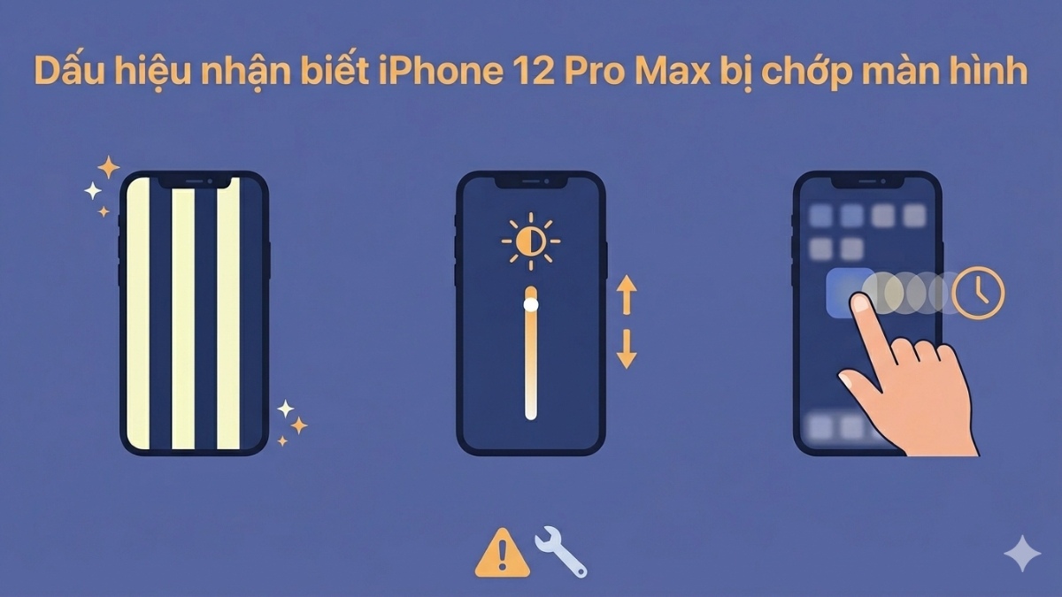 Dấu hiệu iPhone 12 Pro Max bị chớp màn hình