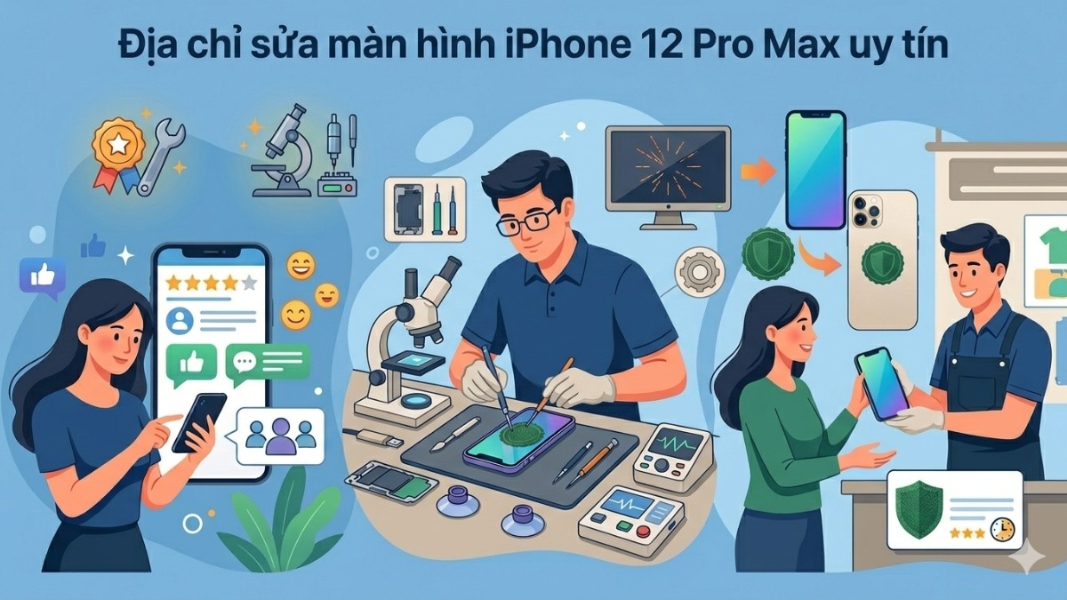 Tìm kiếm địa chỉ sửa màn hình iPhone 12 Pro Max uy tín