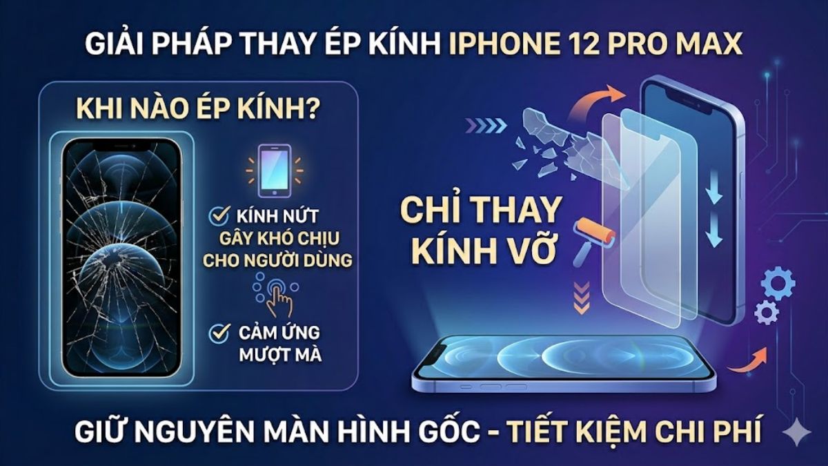 Thay ép kính cảm ứng cho iPhone 12 Pro Max
