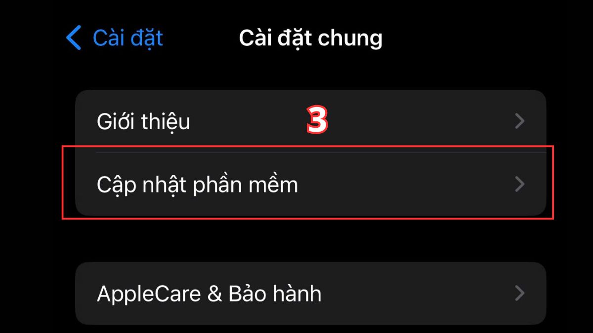 Ấn chọn Cập nhật phần mềm