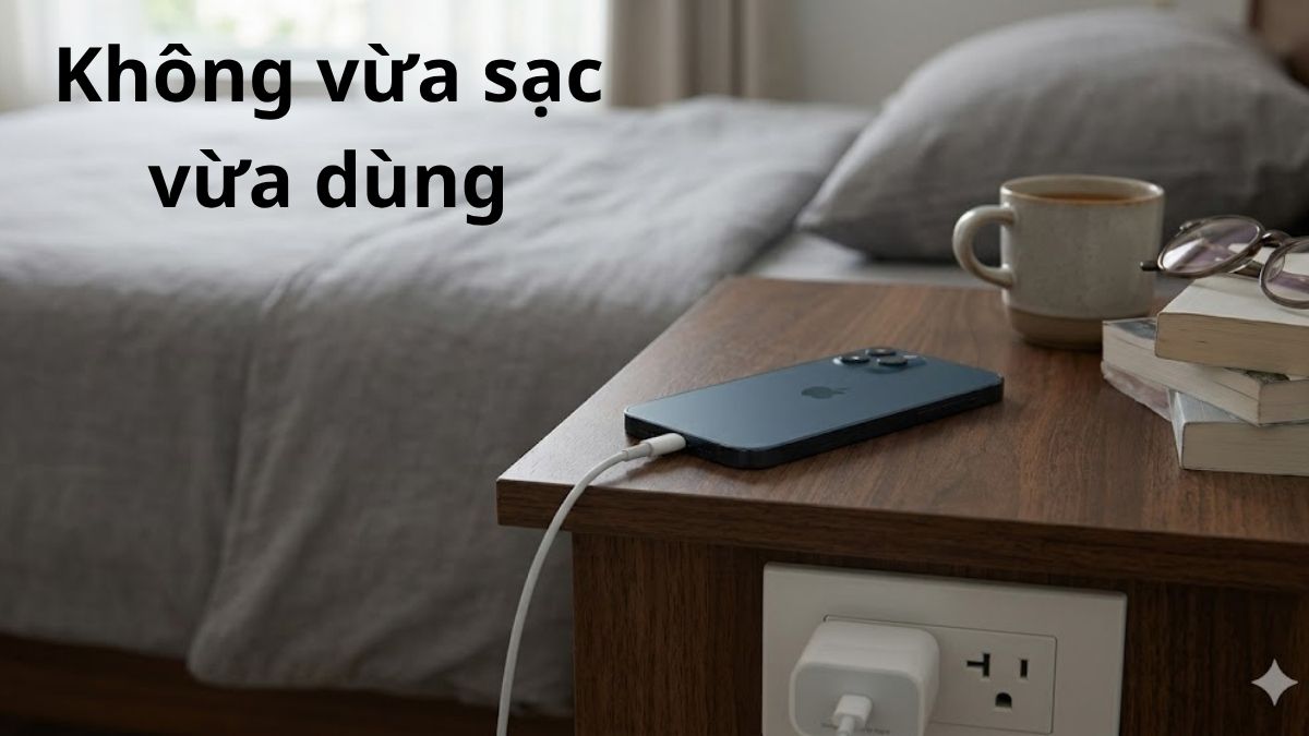 Hạn chế vừa sạc vừa dùng