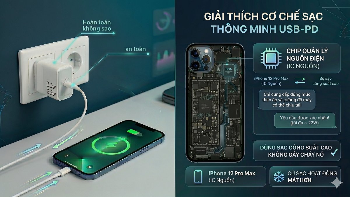 iPhone 12 Pro Max vẫn có thể sử dụng củ sạc có công suất cao hơn 20W