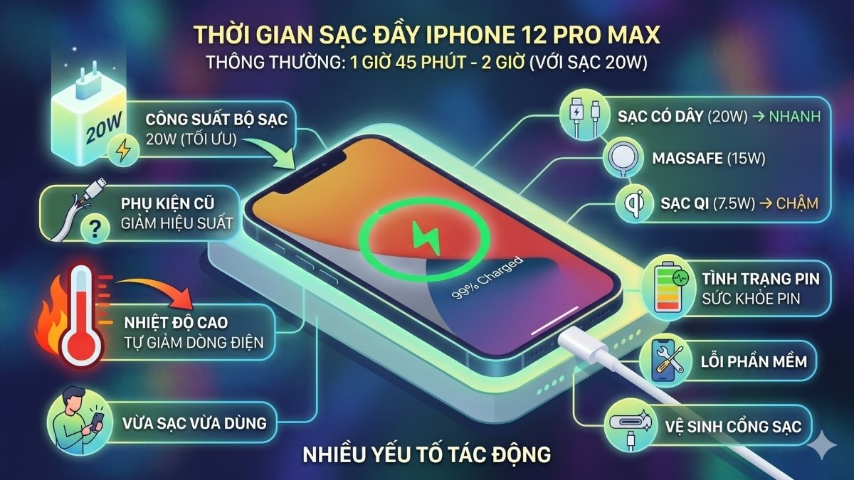 Thời gian sạc đầy iPhone 12 Pro Max