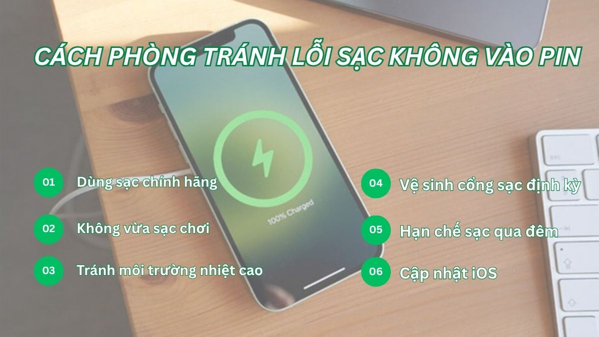 Cách phòng tránh lỗi sạc không vào pin