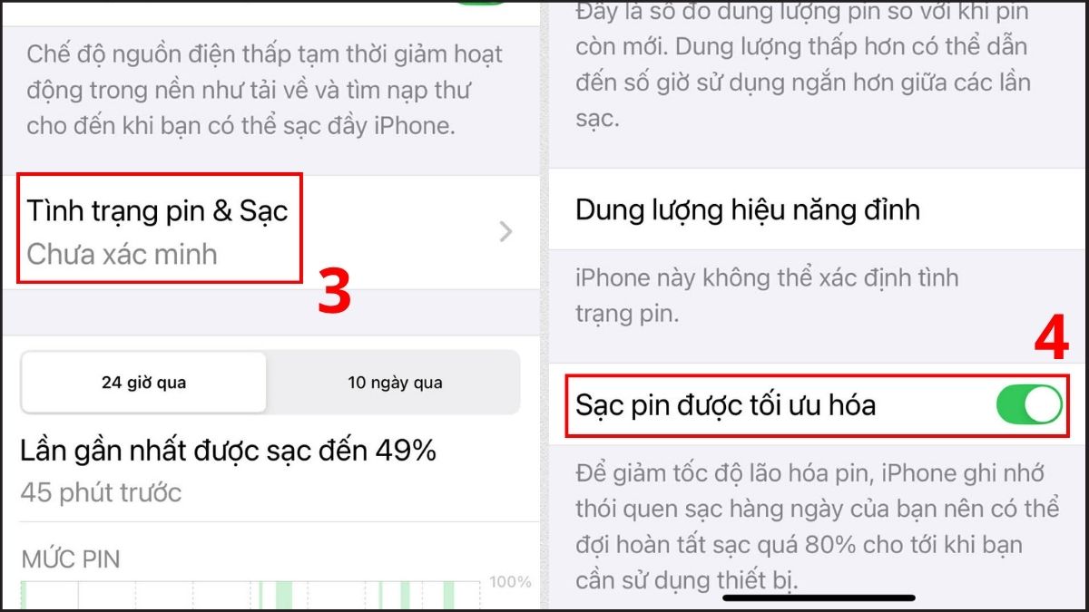 Bật tối ưu hóa sạc pin