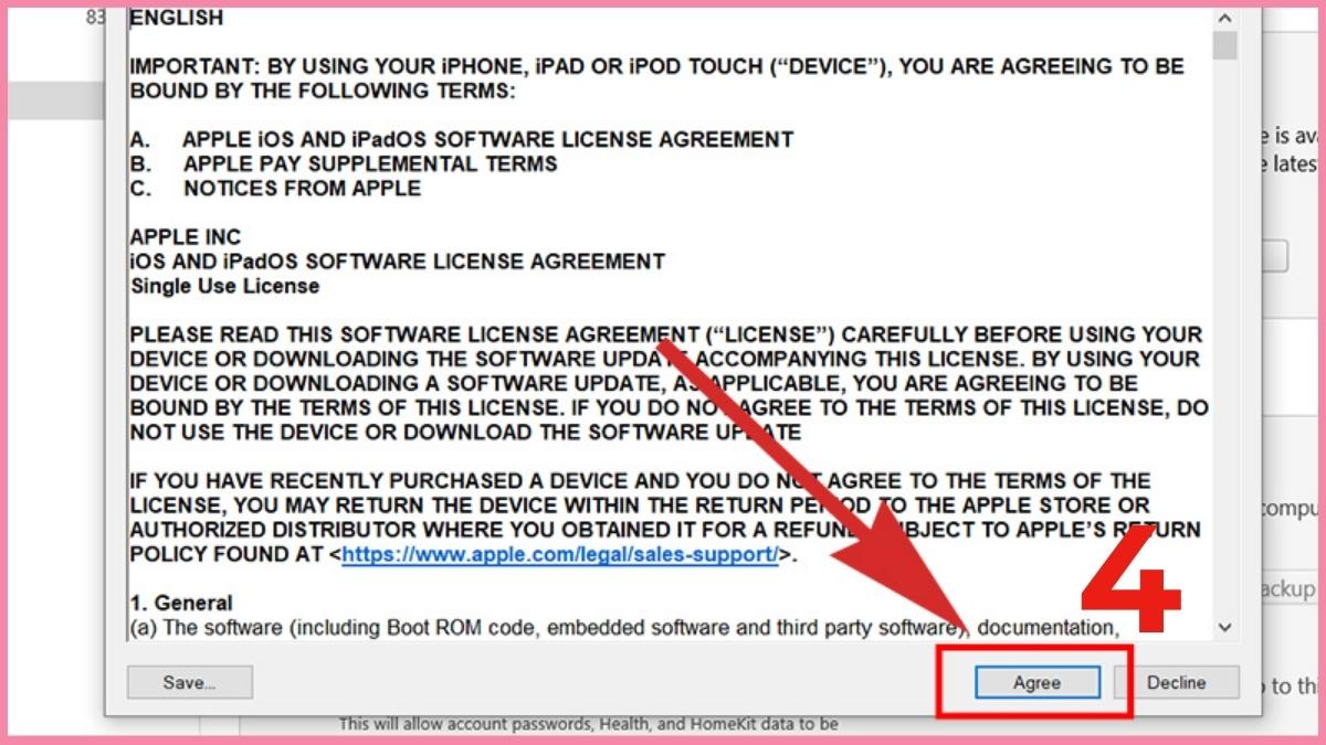 Chọn Agree để xác nhận điều khoản