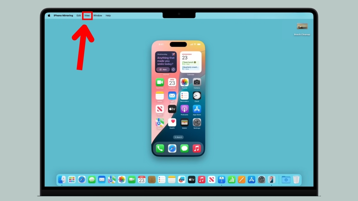 Chọn mục View từ thanh Menu Bar trên Mac