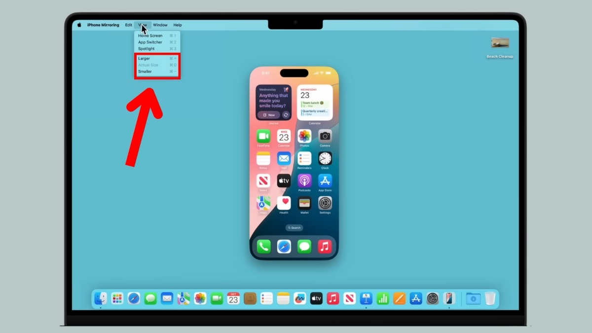 Tùy chỉnh kích thước màn hình iPhone trên MacBook