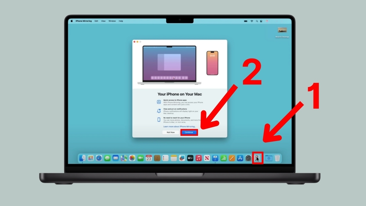 Bắt đầu bằng cách nhấn vào iPhone Mirroring