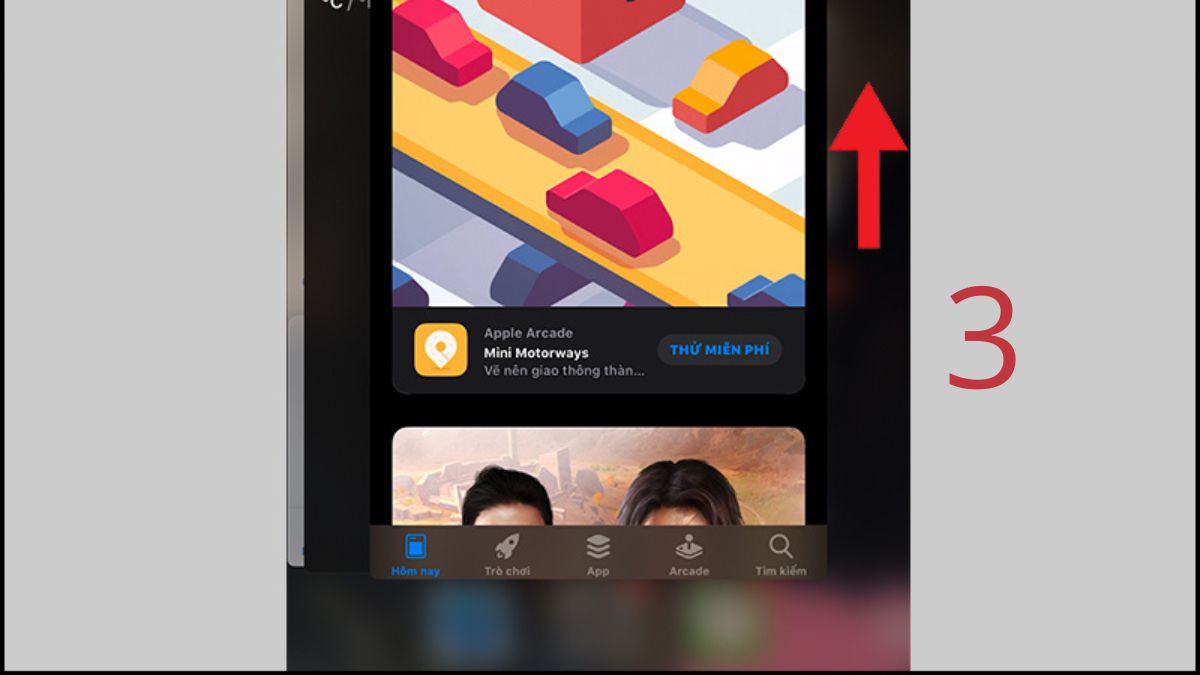 Vuốt thẳng ứng dụng đó lên trên màn hình để đóng hoàn toàn