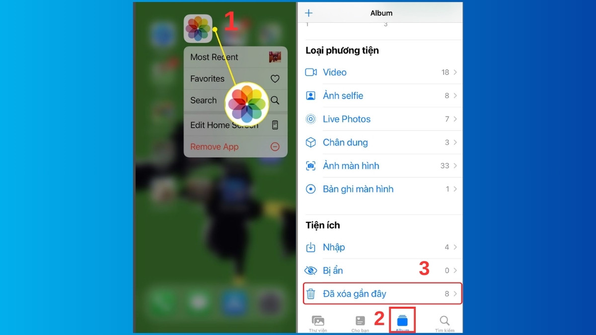 Truy cập vào thư mục Đã xóa gần đây (Nguồn ảnh: Internet)