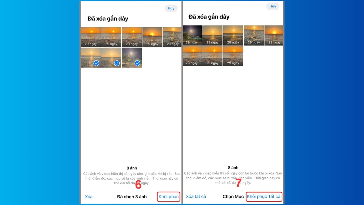 Tùy chọn số lượng ảnh cần khôi phục (Nguồn ảnh: Internet)