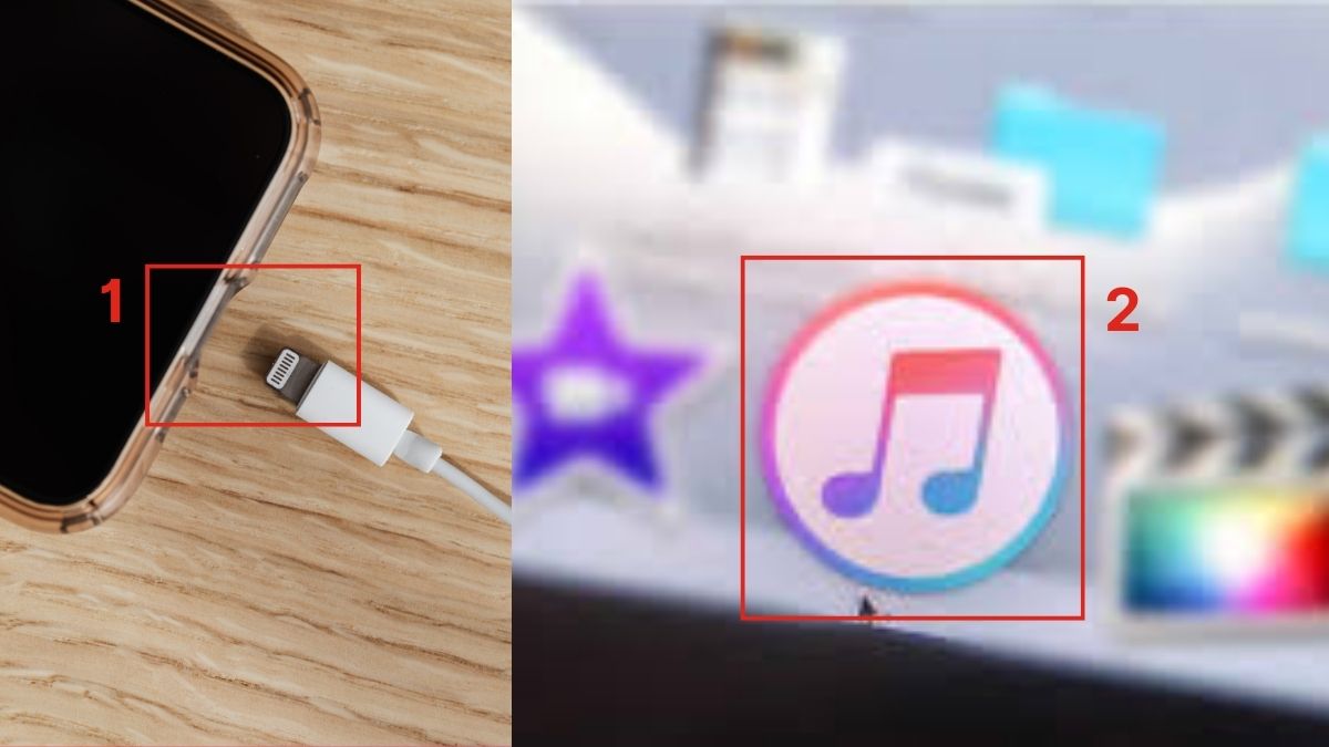 Mở ứng dụng iTunes sau khi kết nối iPhone vào máy tính