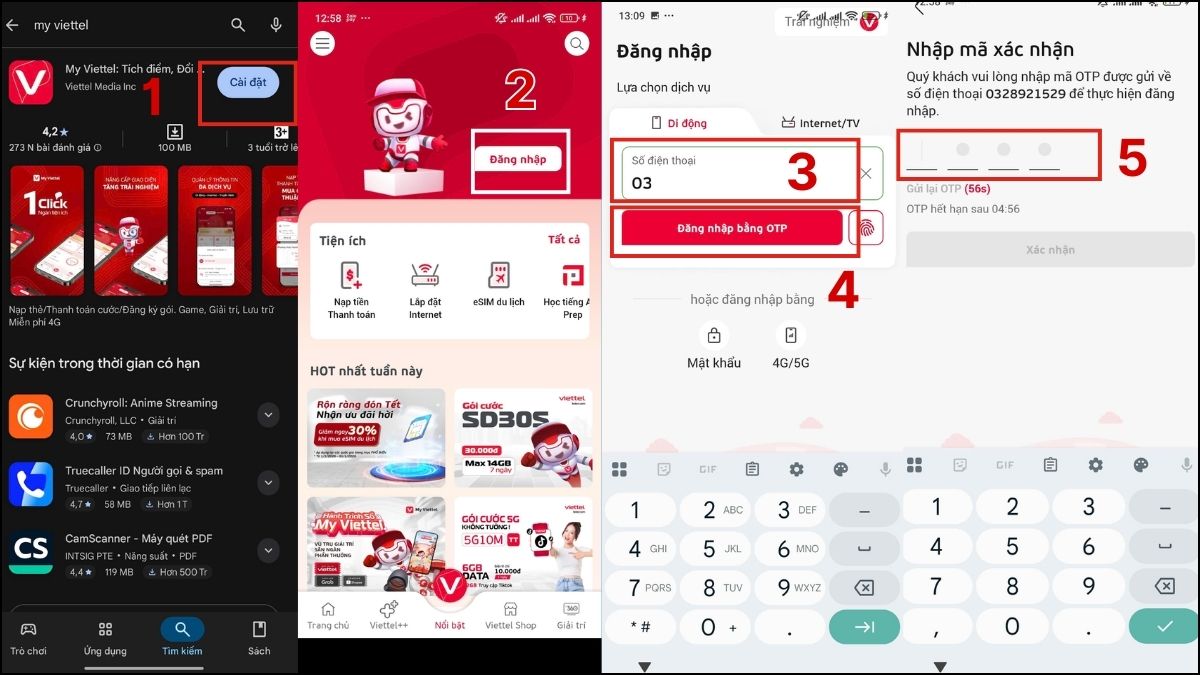 Cài đặt và đăng nhập My Viettel