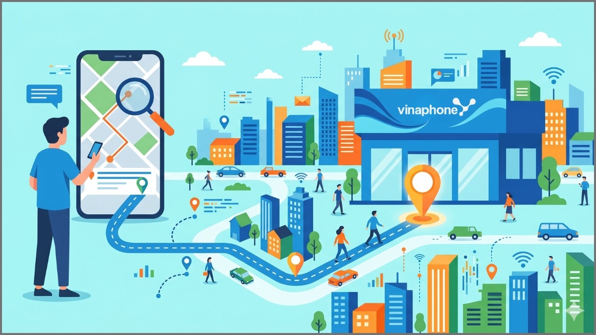 Tìm kiếm và di chuyển đến cửa hàng VinaPhone