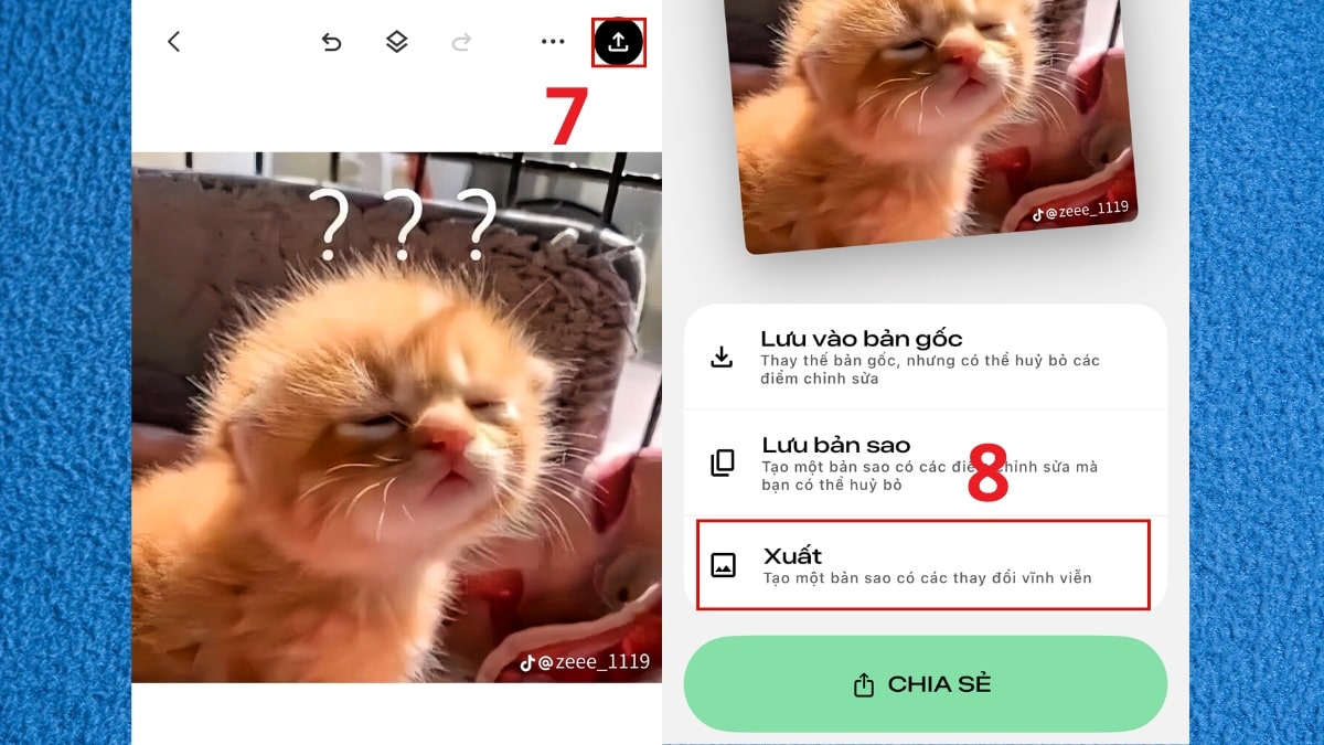Lưu ảnh sau khi chỉnh