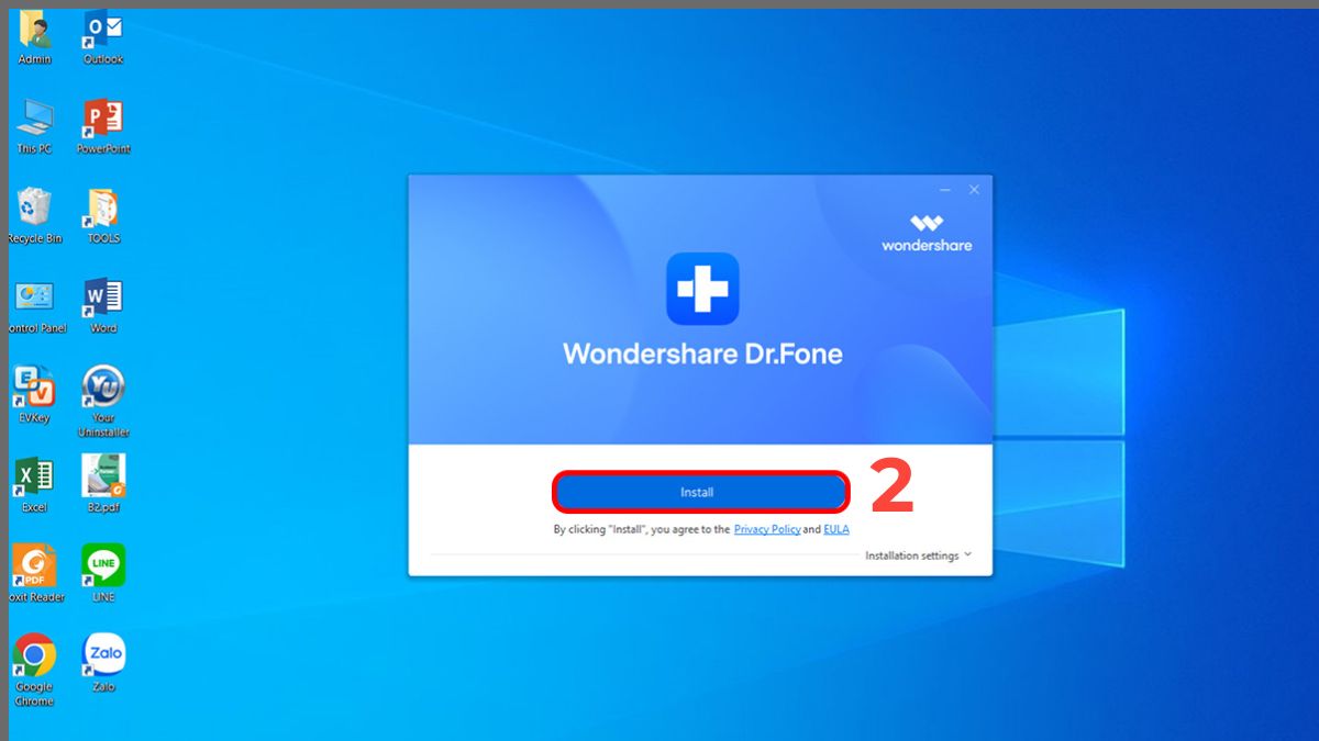 Giải nén và chọn Install