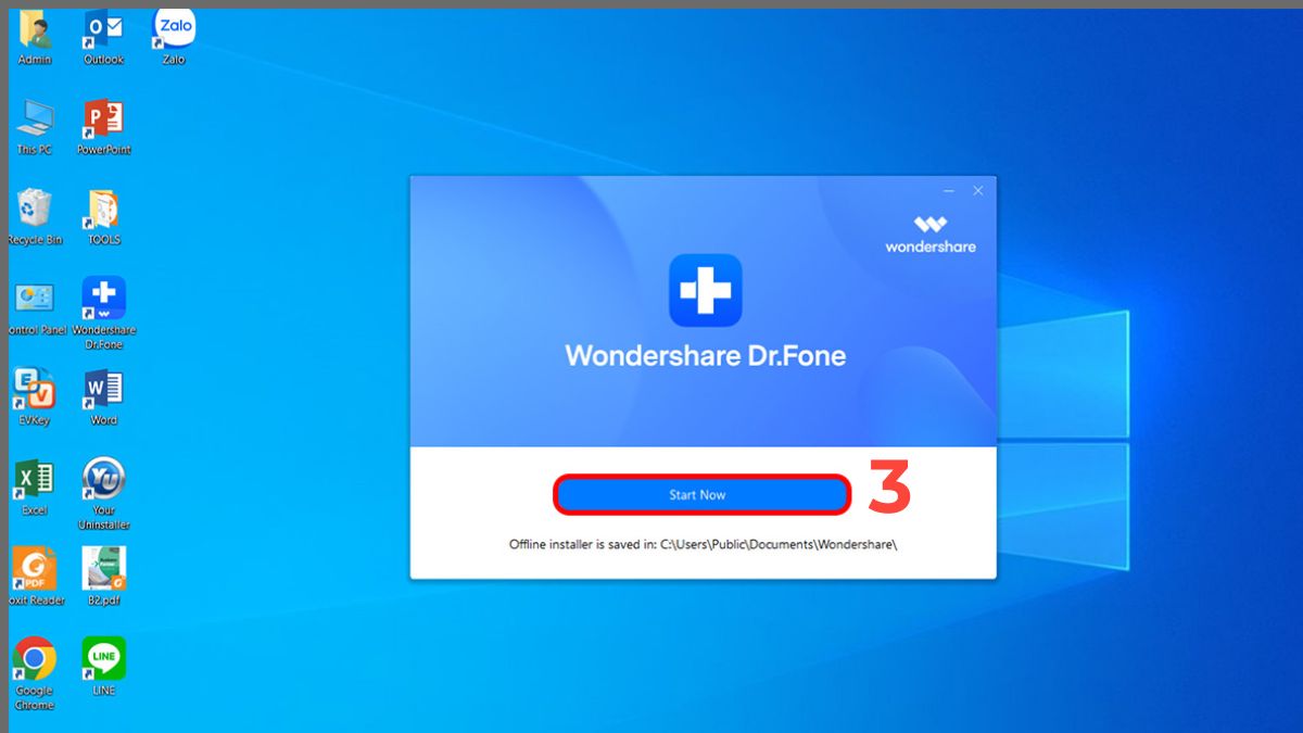 Chọn tiếp vào Start Now