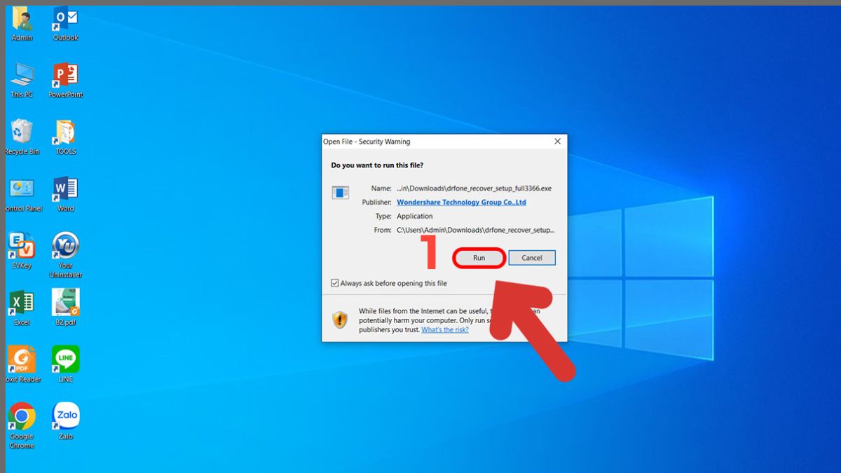 Tải và khởi động ứng dụng Wondershare Dr.Fone