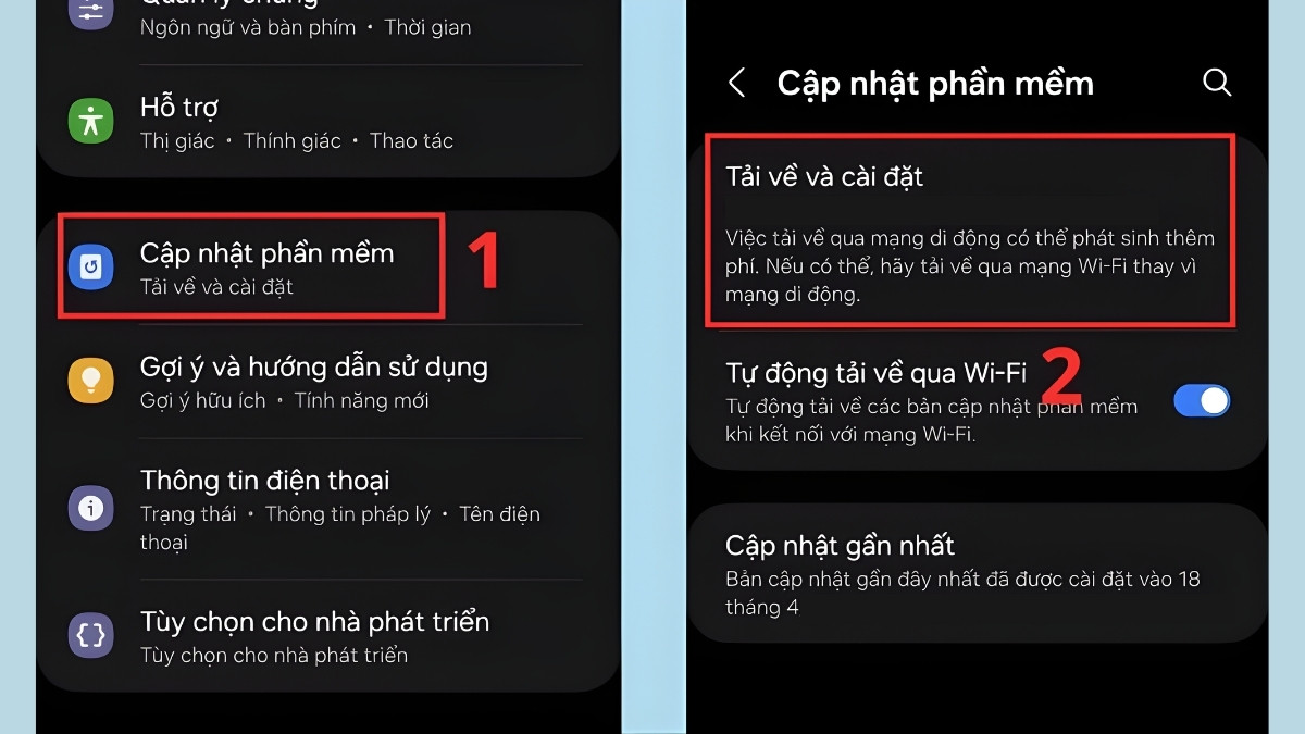 Tải về bản cập nhật phần mềm