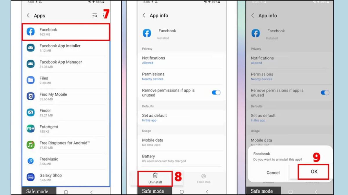 Gỡ ứng dụng gây ra lỗi xung đột cảm biến vân tay
