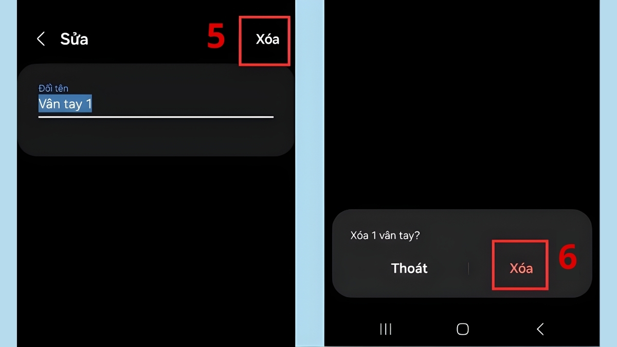 Chọn Xóa và xác nhận