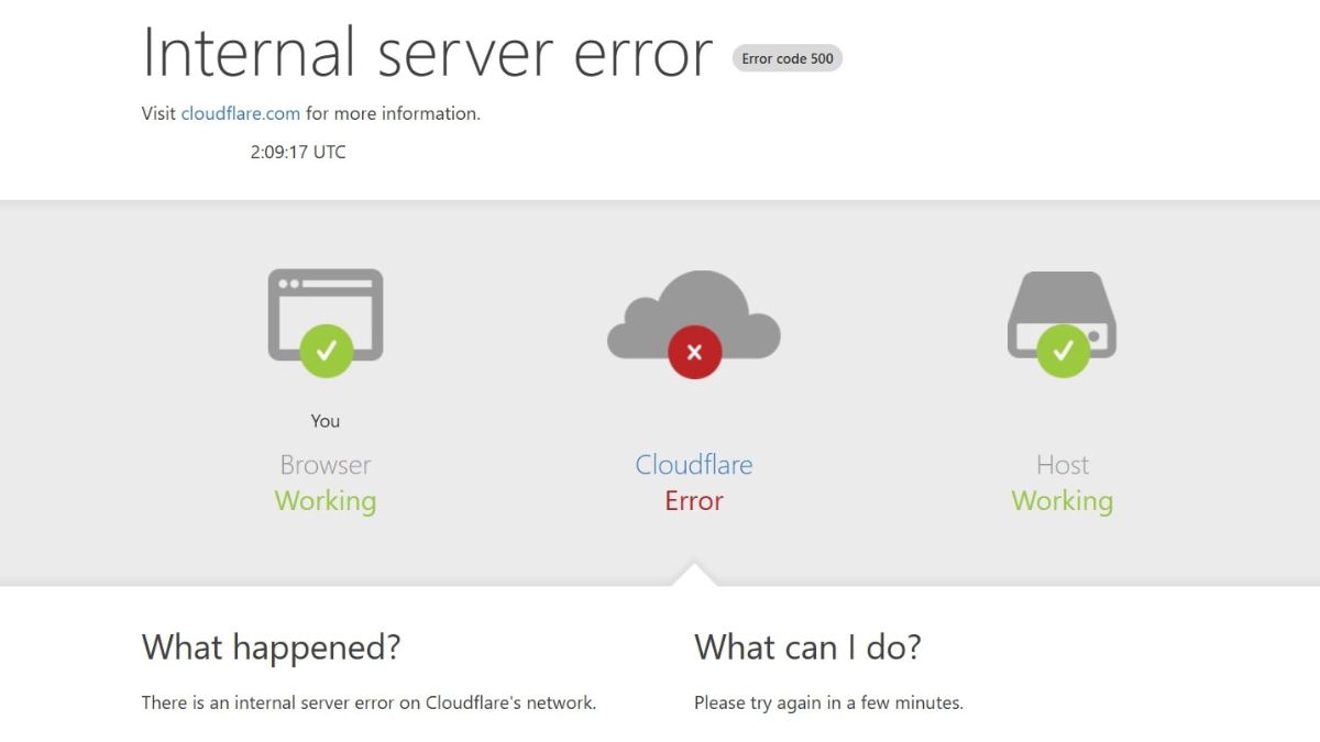 Lỗi 500 từ phía Server