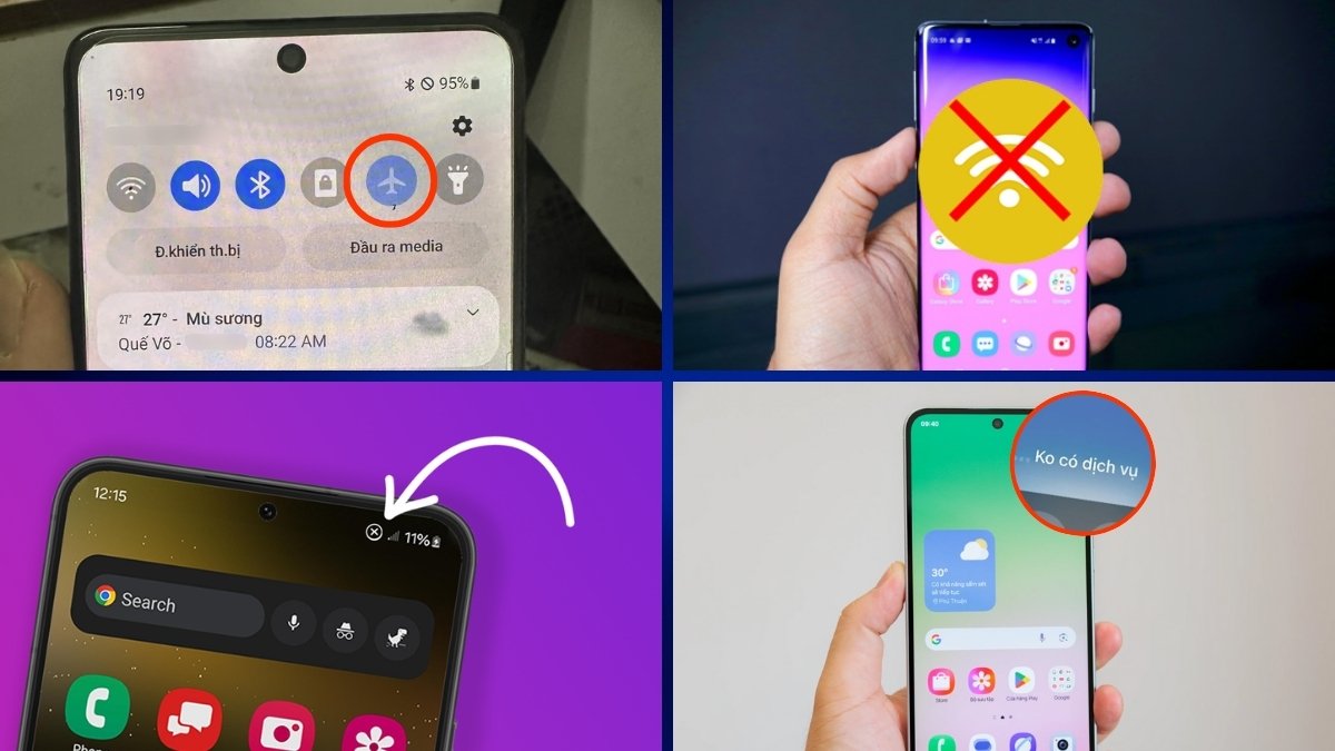 Triệu chứng lỗi Airplane Mode trên điện thoại Samsung