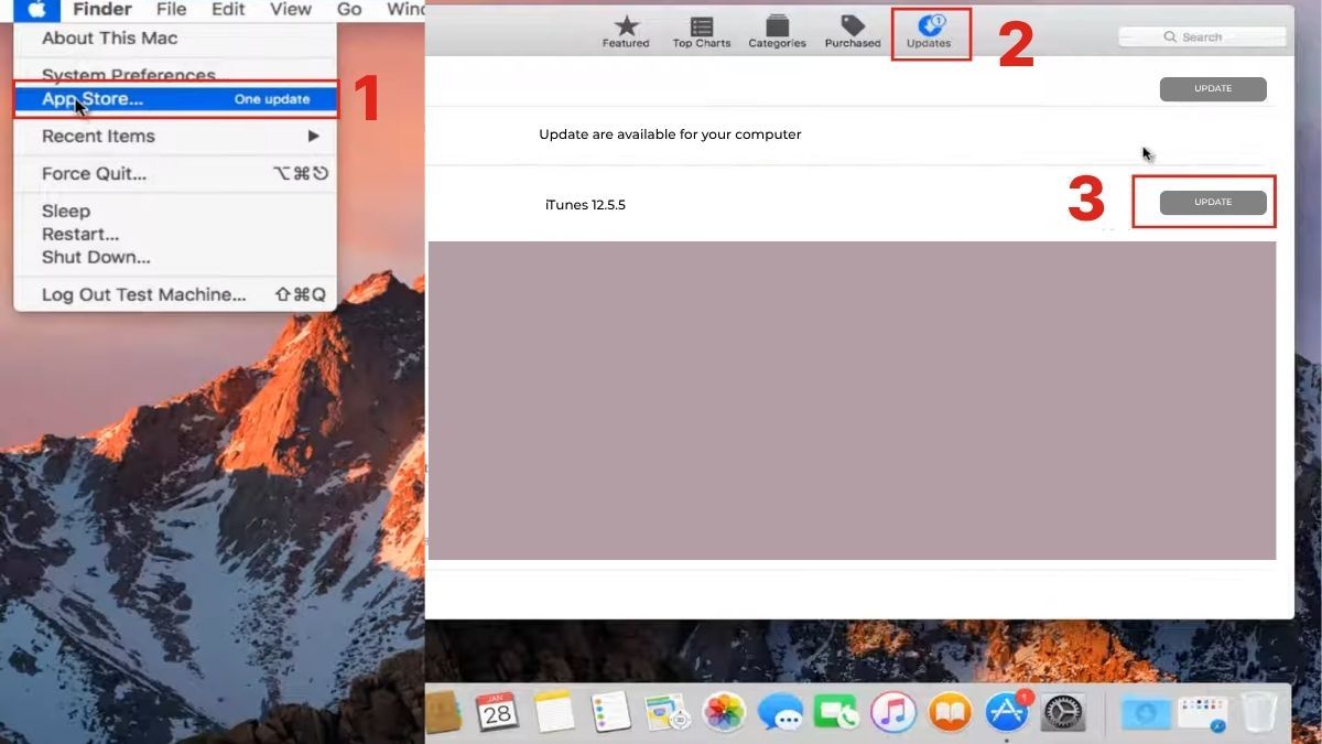 Thao tác cập nhật phần mềm mới nhất trên iTunes