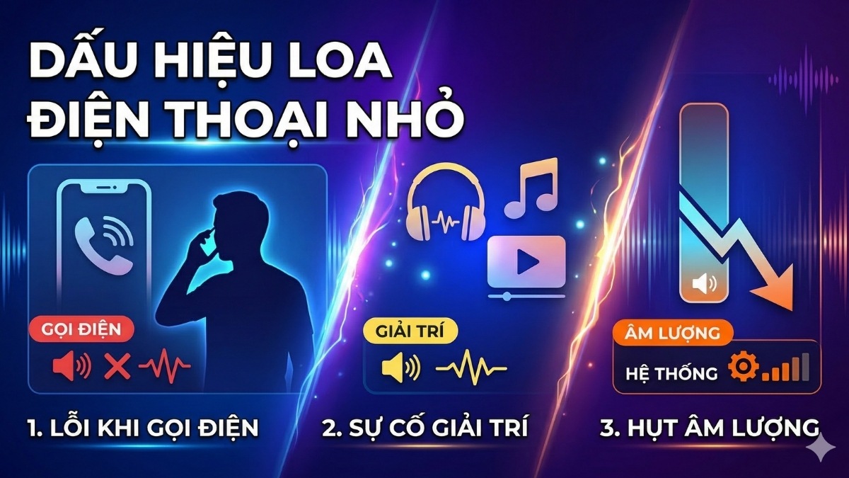 Dấu hiệu loa điện thoại bị nhỏ