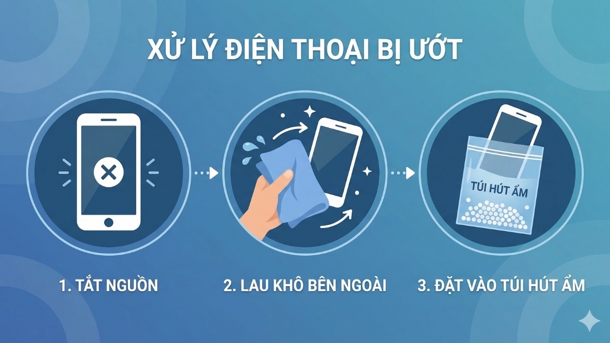 Xử lý điện thoại bị vào nước