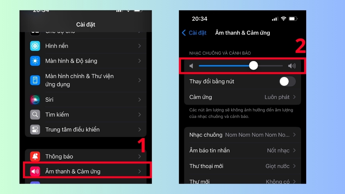 Rà soát lại các thiết lập âm thanh trong máy iPhone 