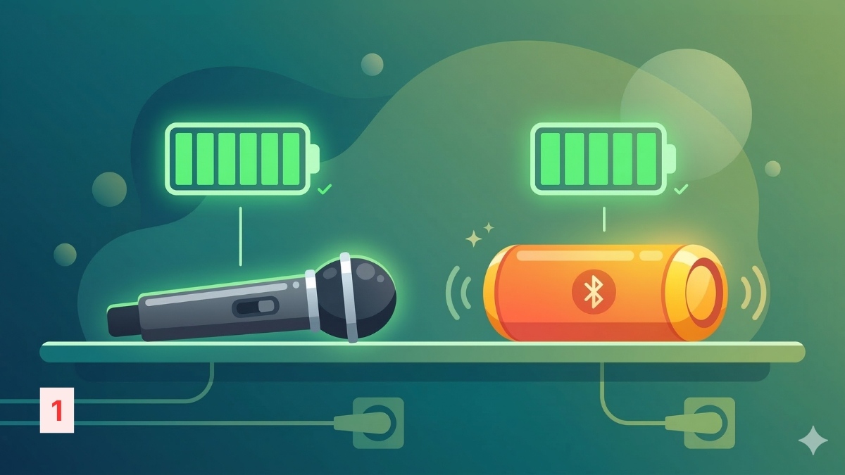 Kiểm tra Micro và loa Bluetooth đảm bảo đầy pin