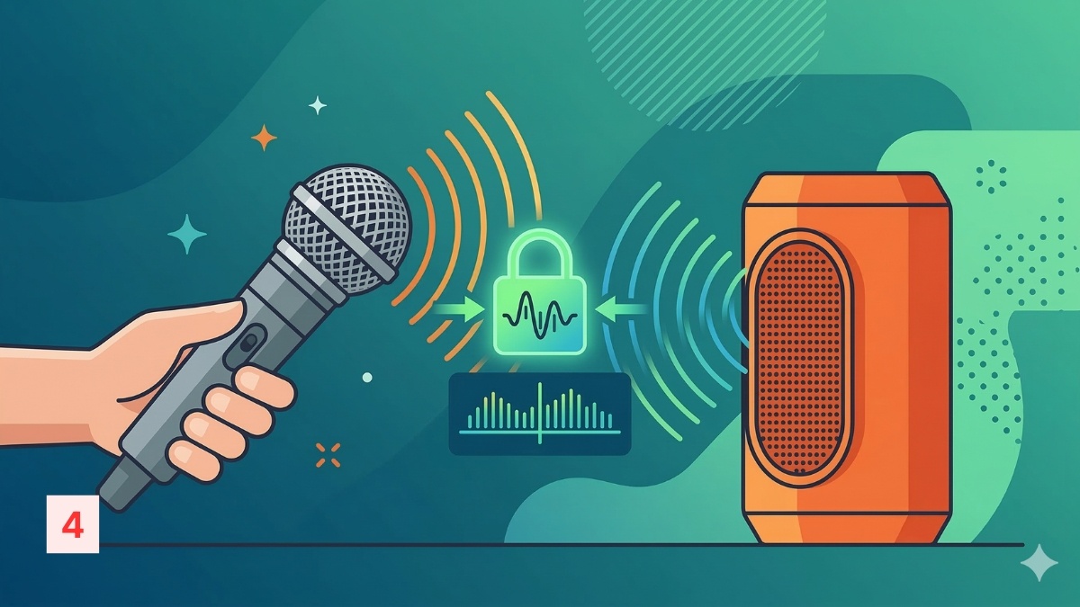 Đưa micro lại gần loa để tín hiệu sóng được đồng bộ nhanh hơn