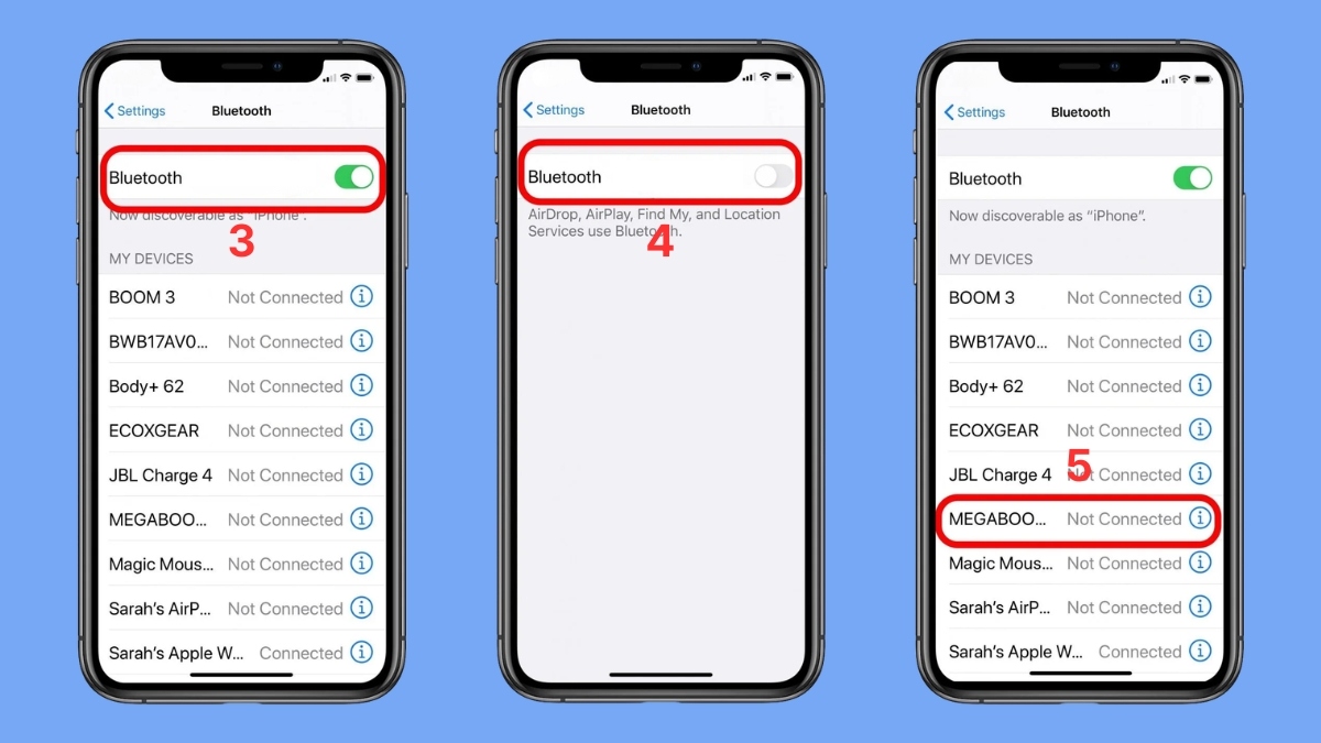Tắt và bật lại Bluetooth