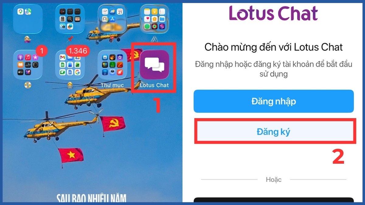 Mở ứng dụng Lotus Chat