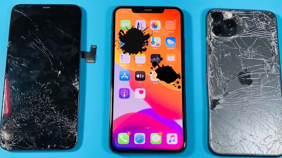 Nên màn hình iPhone có vết loang mực rộng đến trung tâm sửa chữa