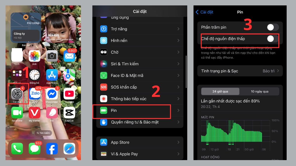 Thao tác tắt Chế độ nguồn điện thấp