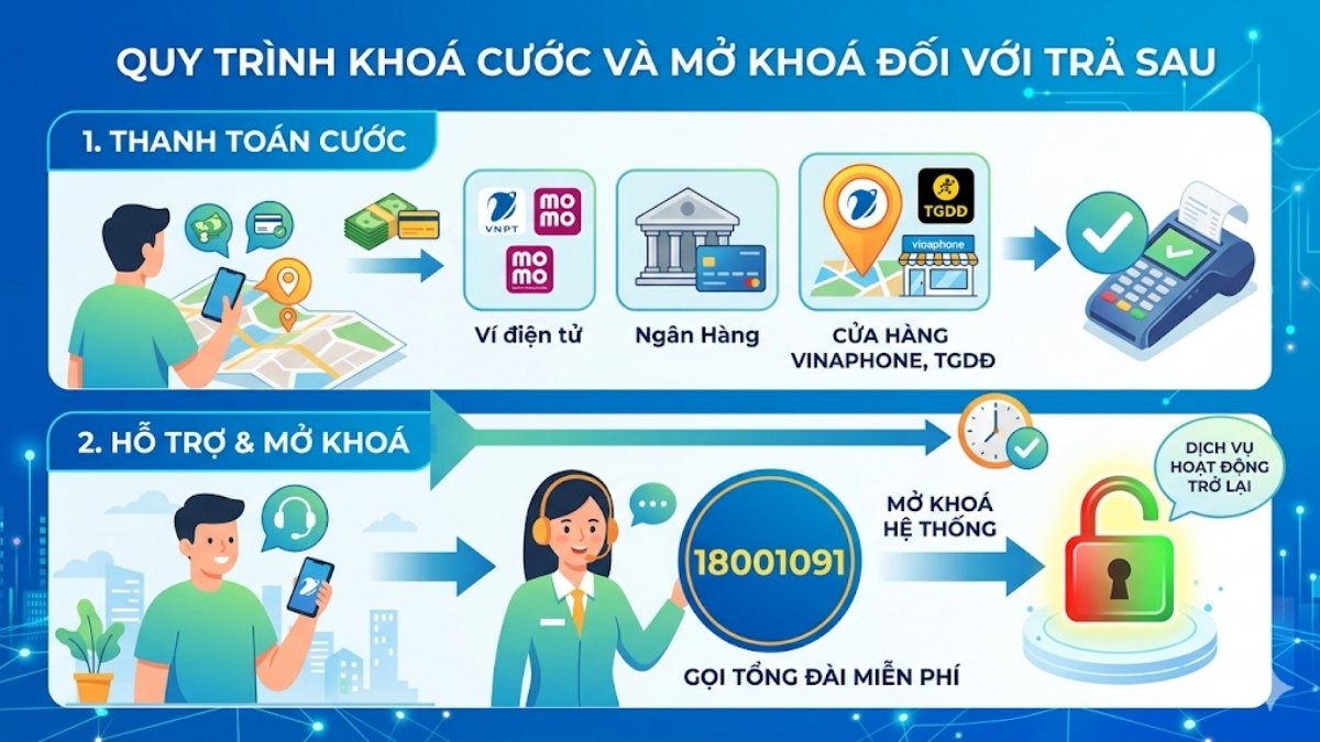 Quy trình mở khóa cước đối với thuê bao trả sao