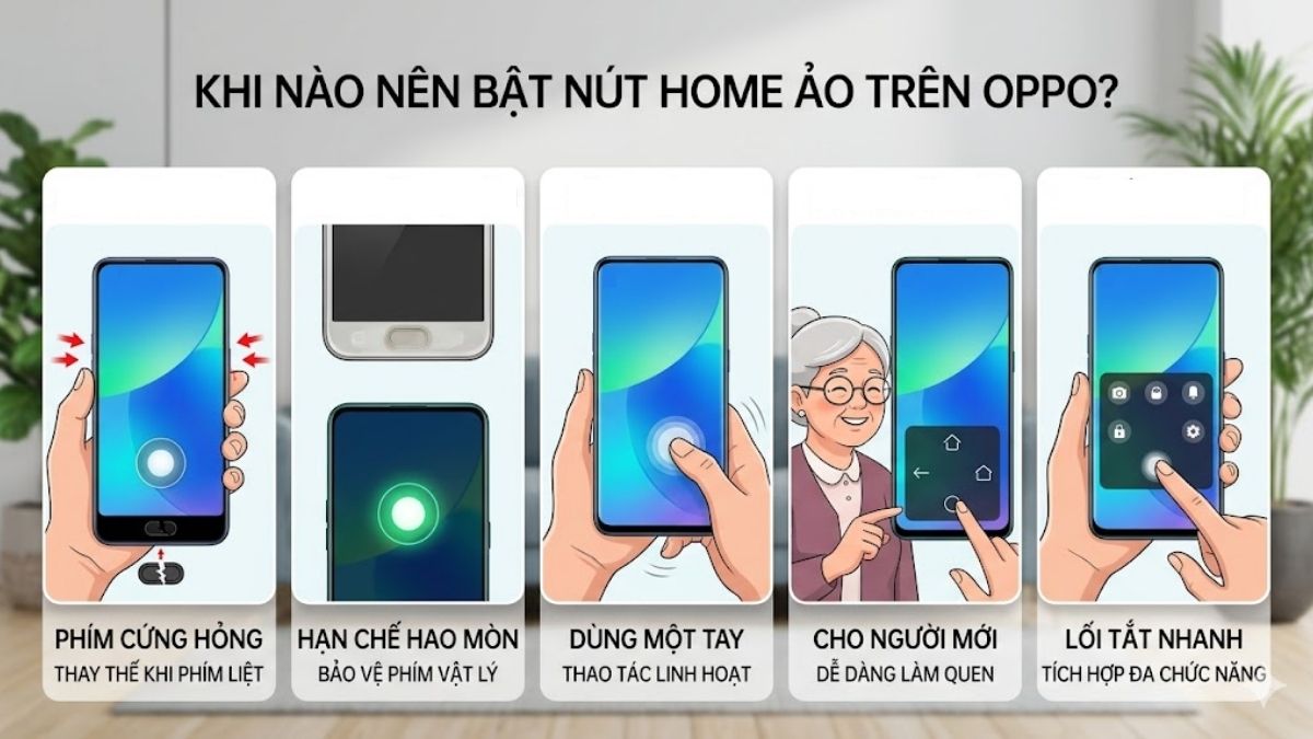 Một số trường hợp nên bật nút home ảo
