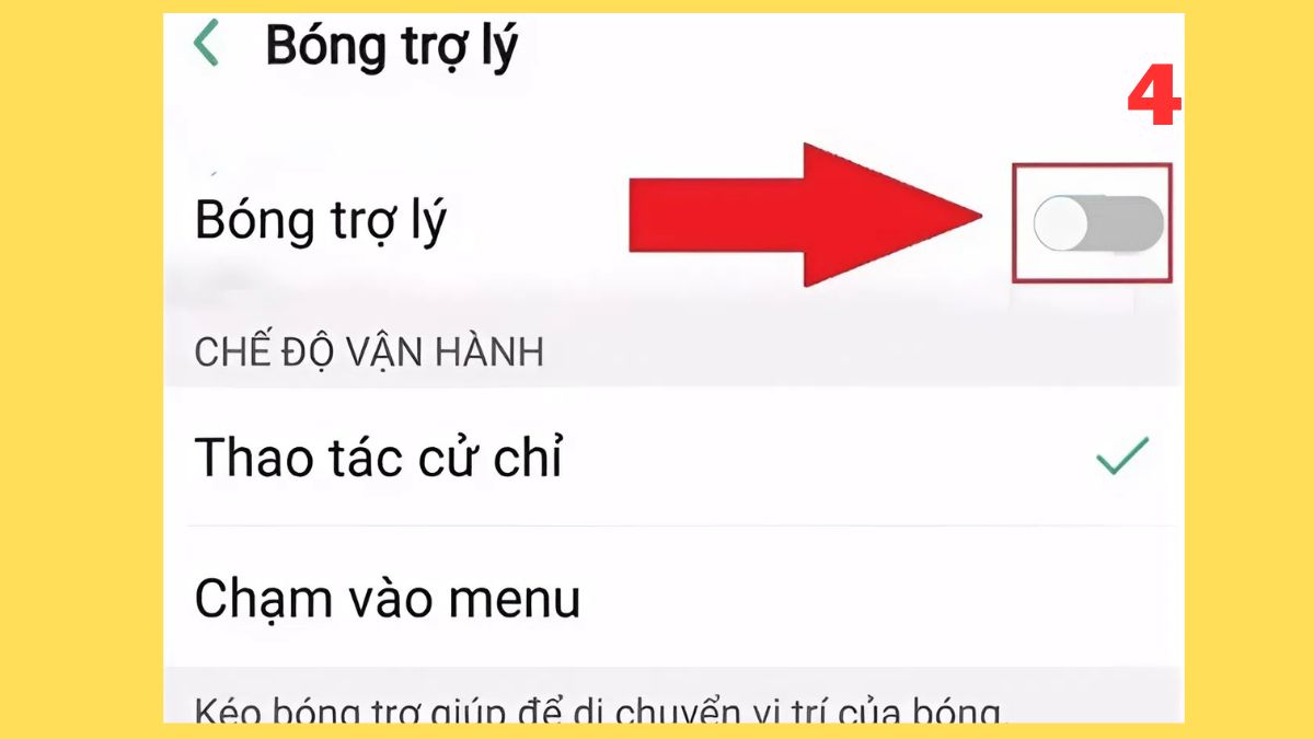 Tắt công tắt của Bóng trợ lý