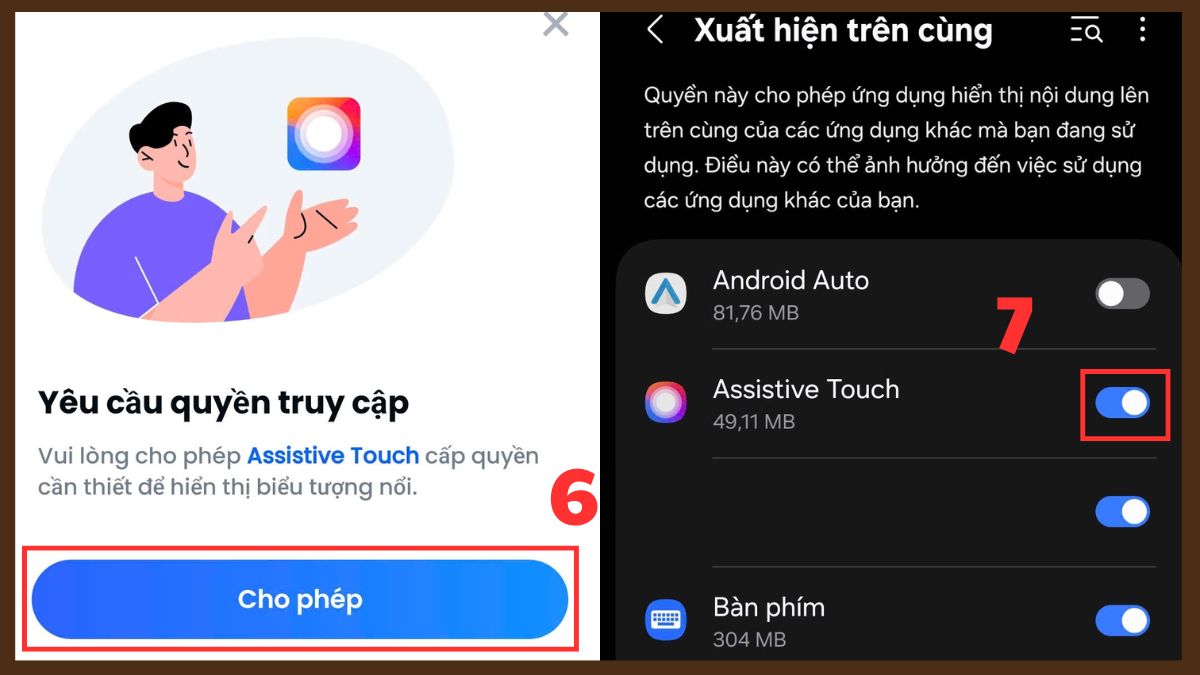 Cấp quyền cho ứng dụng Assistive Touch